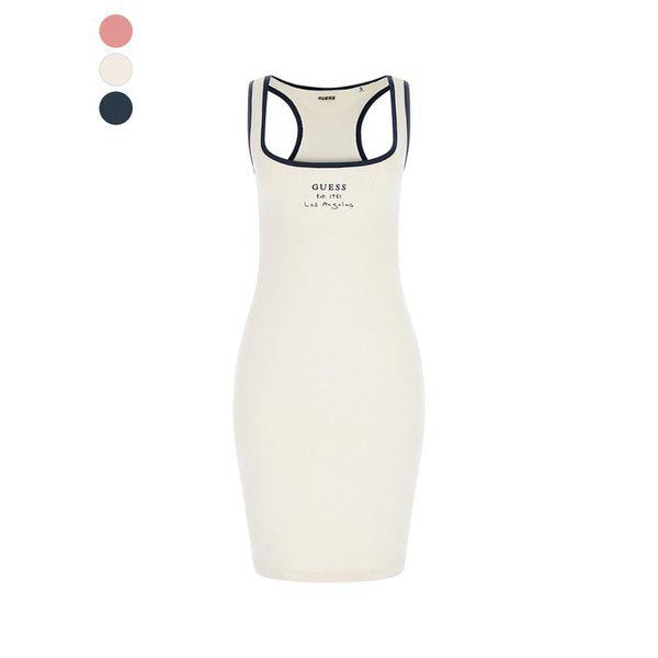 ACTIVEWEAR リップ配色ノースリーブニットワンピース YN8K2309