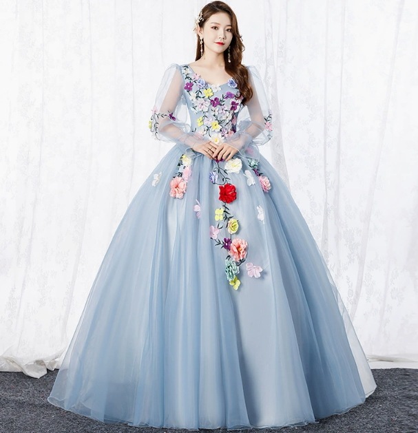 ロングドレス　長袖　ウェディングドレス　着瘦せ　結婚式　パーティー　ドレス　披露宴　大きいサイズ　花嫁