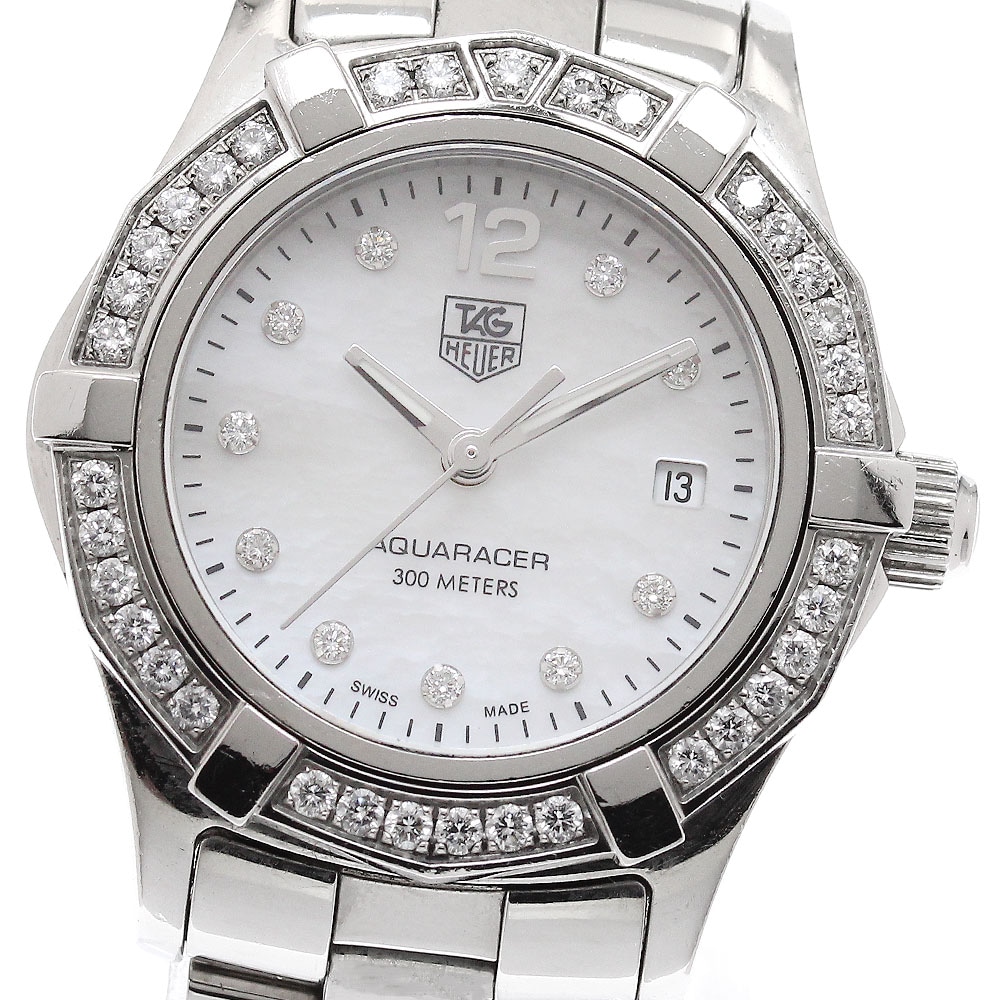 タグホイヤー TAG HEUER WAF1416 アクアレーサー 10P ダイヤベゼル クォーツ レディース _951092【中古】