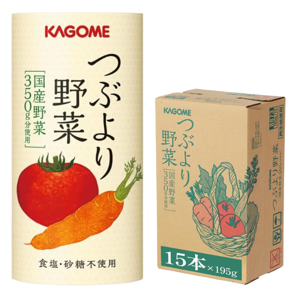 カゴメ つぶより野菜 野菜ジュース 15本 国産野菜350g分使用 食塩・砂糖・香料・保存料不使用