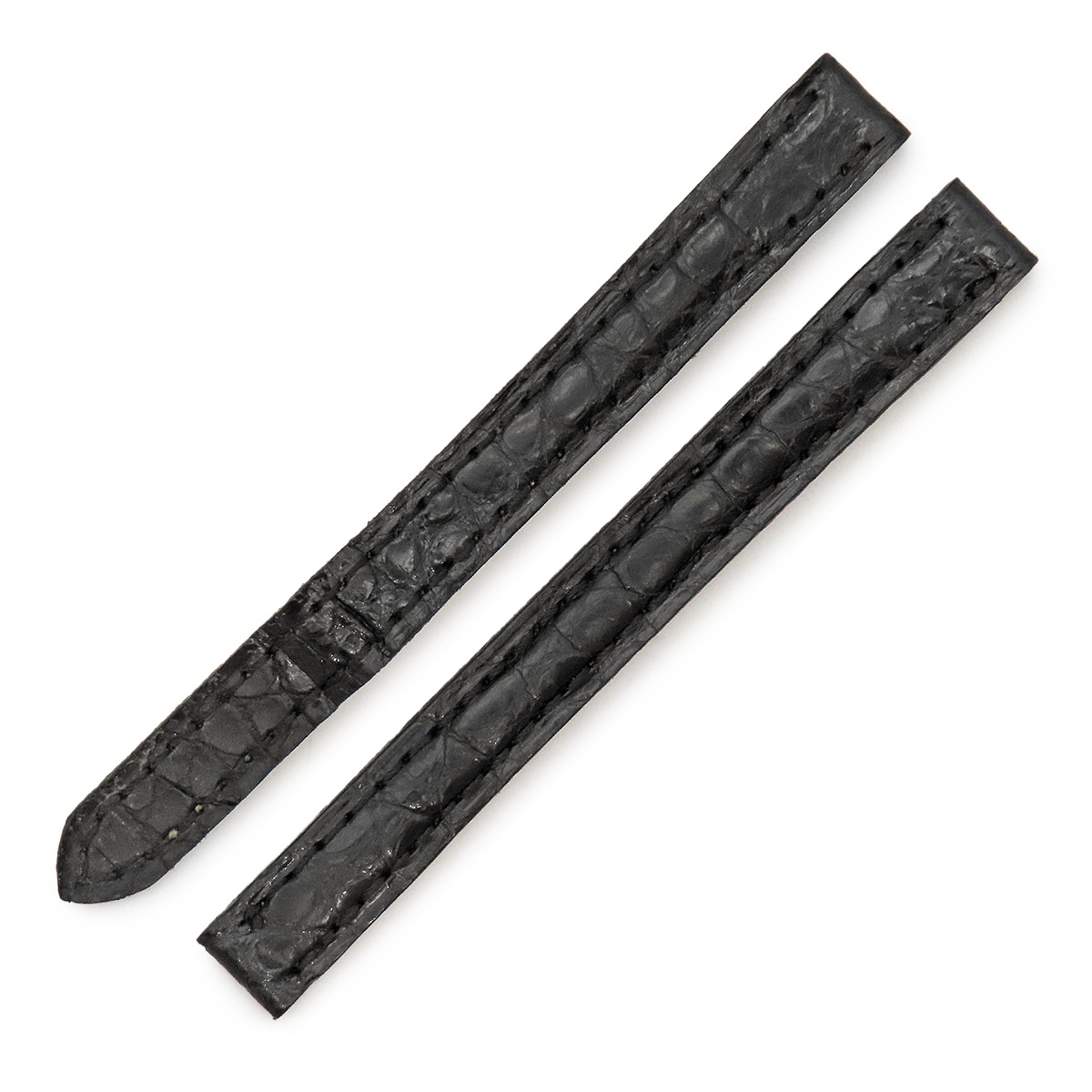 レディース 純正 替え クロコ バンド ベルト ストラップ Dバックル用 9ｍｍ ブラック 黒