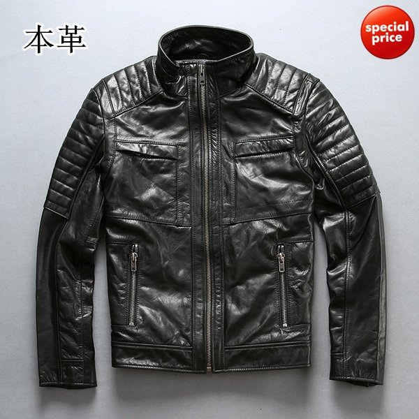 セール　本革ジャケット バイク用レザージャケット メンズ 革ジャン 牛革 バイクジャケット バイクウ