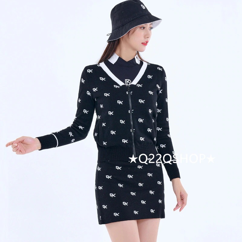 ゴルフウェア レディース スポーツウェア ゴルフスカート ニット アウター セーター Tシャツ 長袖 スカート 上下セット 大きいサイズ 黒 春夏 秋冬 速乾 韓国風 INS おしゃれ