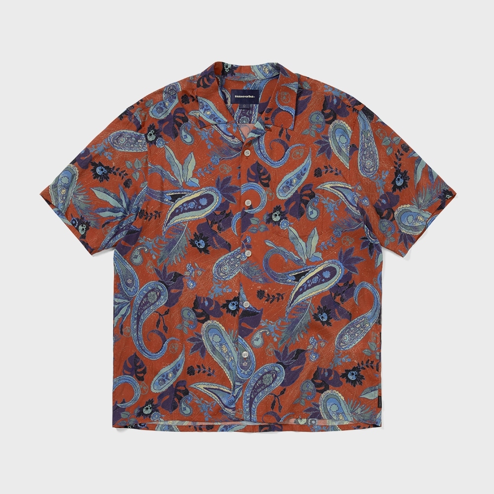 ディス・イズ・ネヴァー・ザット・ウィアードペイズリー S/S シャツレッド