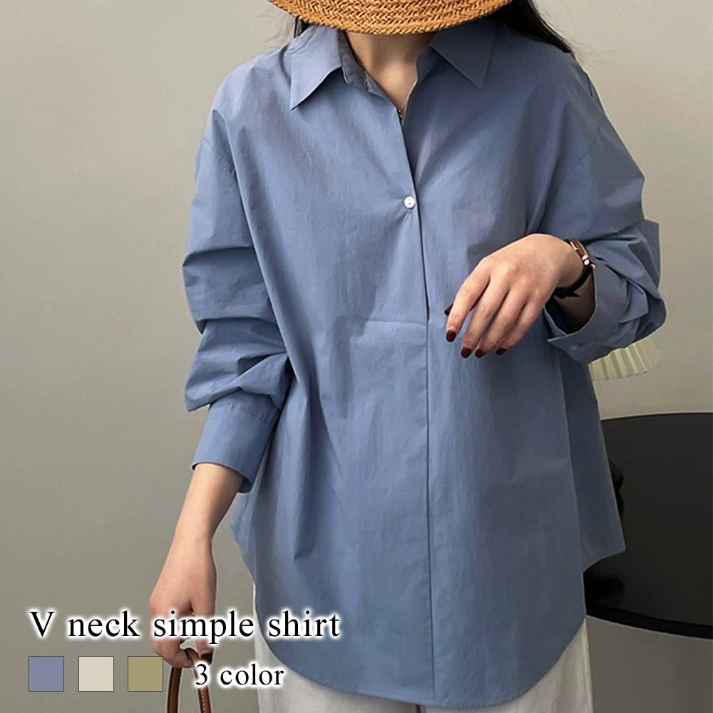 シャツ レディース Vネックシンプルシャツ Tシャツ ランニング ロゴ 形態安定 秋 ポロシャツ 暖かい スポーツ おしゃれ カジュアル 冬 カットソー 厚手 ブラウス ブランド かわいい 襟付き ト