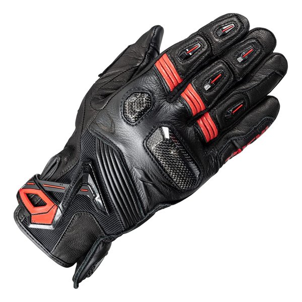 ラプター レザーグローブ ブラック/ブラック/レッド Lサイズ タッチパネル対応 RST441BK04L