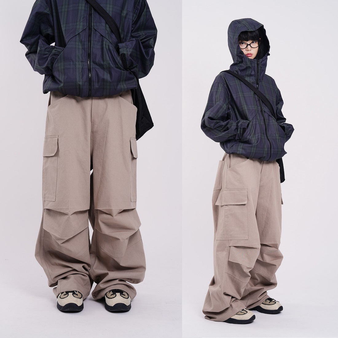 [2024 FW] レノ カラー オーバー ワイド カーゴ パンツ (UNISEX) 韓国ファッション オーバーサイズ パンツ newjeans スタイル k-pop ファッション