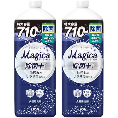他サイト： チャーミー マジカ(CHARMY Magica) 【まとめ買い 大容量】 チャーミーマジカ 食器用洗剤 除菌プラス 詰替大型 710ml×2個の商品画像
