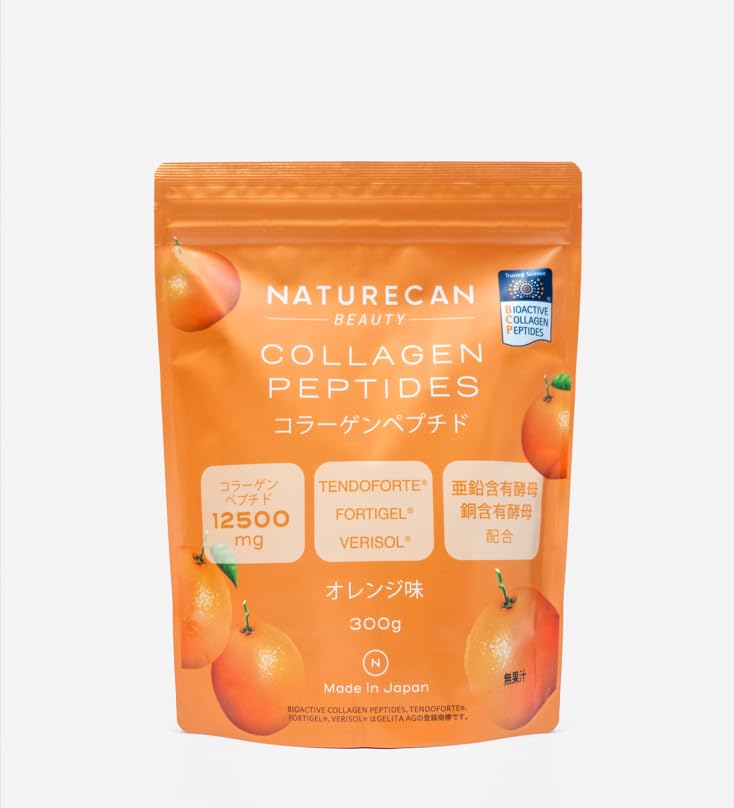 Naturecan コラーゲンペプチド オレンジ味 300g/20食分 サプリメント 特許取得済コラーゲン原料バイオアクティブコラーゲンペプチド*を使用 ハリ ツヤ ビタミンC 亜鉛 銅も配合