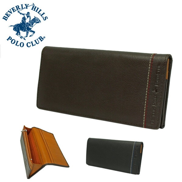 サイフ 財布 長財布 束入れ メンズ 牛革 ブランド BEVERLY HILLS POLO CLUB 61B401 カード入れ スリム サイドステッチ 化粧箱入り ギフト プレゼント