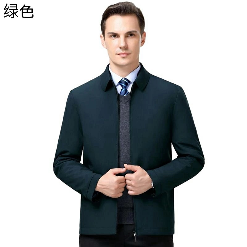 ダウン ジャケット メンズ ビジネスコート 中高年 折り襟 ジップアップ モコモコ 保温性 トップス 綿服 防風 長袖 シンプル 軽量 大人 作業着 旅行 60代 70代 シニアファッション 真冬対応