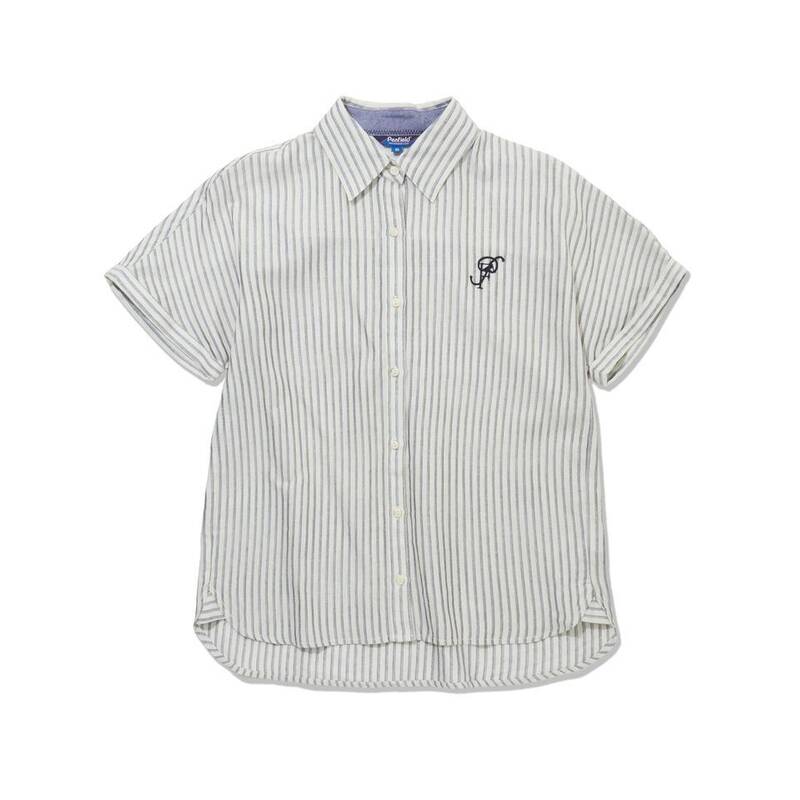 ペンフィールド PENFIELD ロールアップストライプ リネンシャツ ブルー FS2WR25F 481441