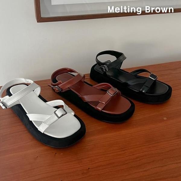 女性用デイリーバックルノンスリップ厚底サンダル