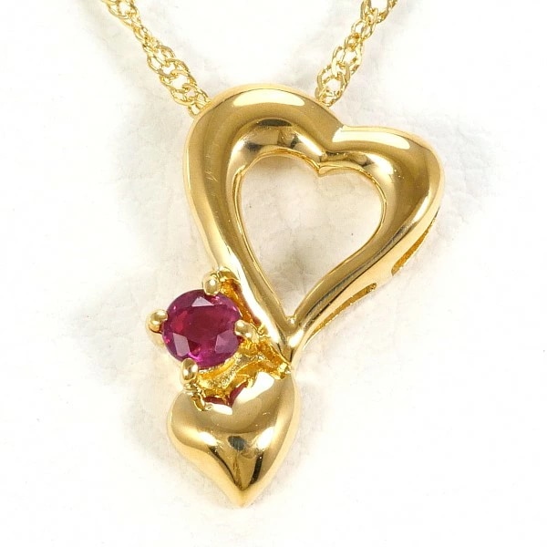 K18 18金 YG イエローゴールド ネックレス ルビー 約41cm ジュエリー 中古 24,464円