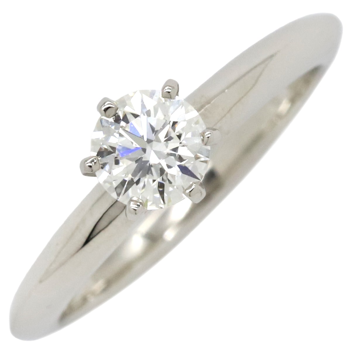 ティファニー Tiffany & Co リング 指輪 ソリティア ダイヤリング Pt950 ダイヤモンド プラチナシルバー T＆Co. 一粒 1P 8号【中古】
