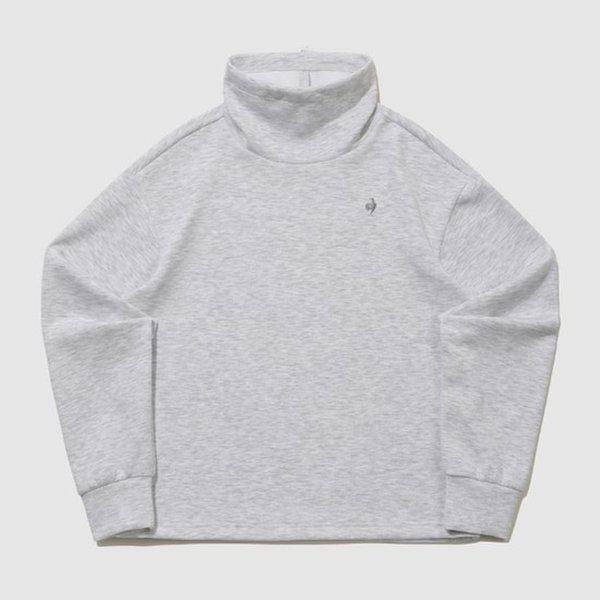 女性ダブルテンション2.0ルーズフィットハイネックマンツーマンホワイトメランジQR122OFS13-WMG