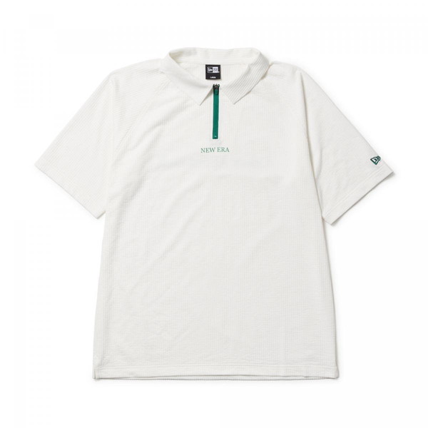 ニューエラ NEW ERA 半袖 スキッパー ポロシャツ Seersucker オフホワイト ゴルフ 14391489