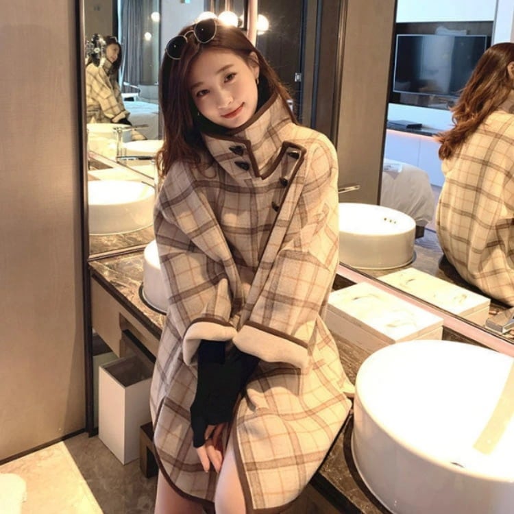 ポンチョコートレディースマント大きいサイズ春春ケープ羽織りアウタータートルネックあったかポンチョ風ジャケットハイネックカジュアルロングコート