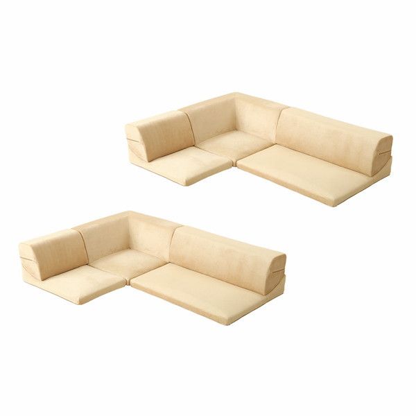 ホームテイスト SH-07-LCL2SET フロアソファ 3人掛け ロータイプ 起毛素材 日本製 (5色)同色2セット Luculia-ルクリア- ベージュ メーカー直送