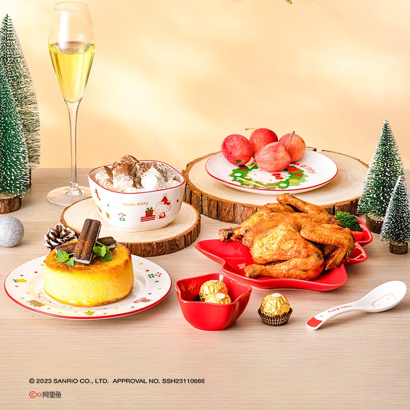 hellokittyクリスマス食器おめでたい贈り物セット一人用ギフトボックスかわいい茶碗皿家庭用茶碗プレゼントボックス
