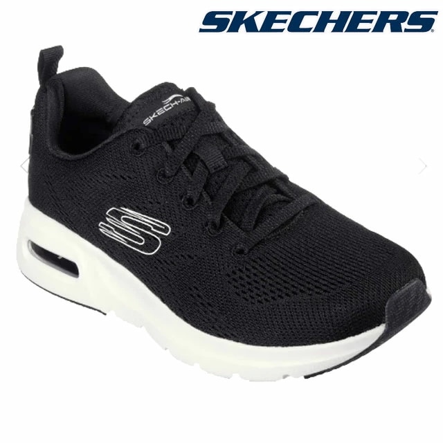 スケッチャーズ レディース 厚底 スニーカー 黒 スケッチエア コート - スリック アベニュー エア入り カジュアルシューズ メモリーフォーム ブラック 紐靴 ローカット SKECHERS 1499 8,192円