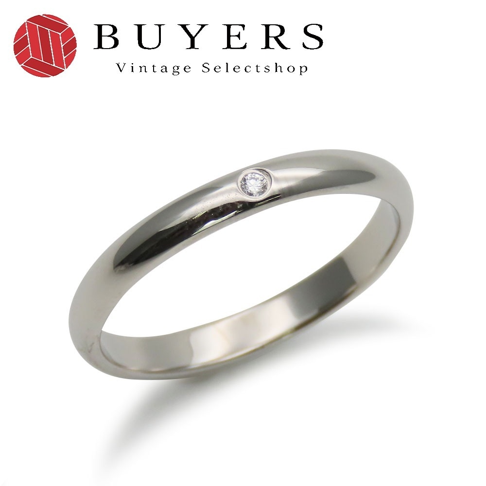 中古 リング・指輪 1895 ウェディングリング 52 Pt950 ダイヤモンド 約2.9g プラチナ 約2.5mm幅 1PD ジュエリー レディース 女性