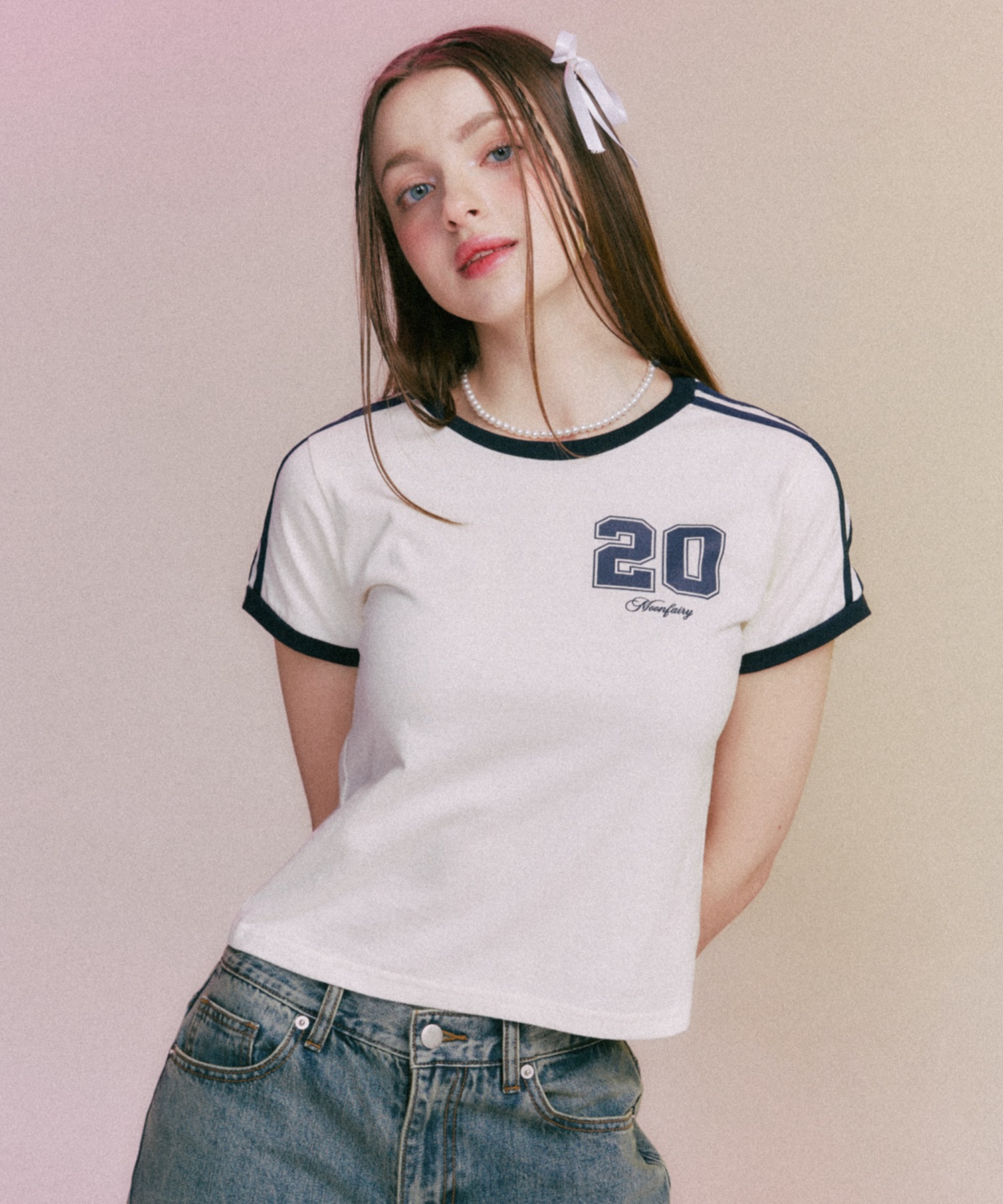 MF FAIRY NUMBER CROP TEE-IVORY