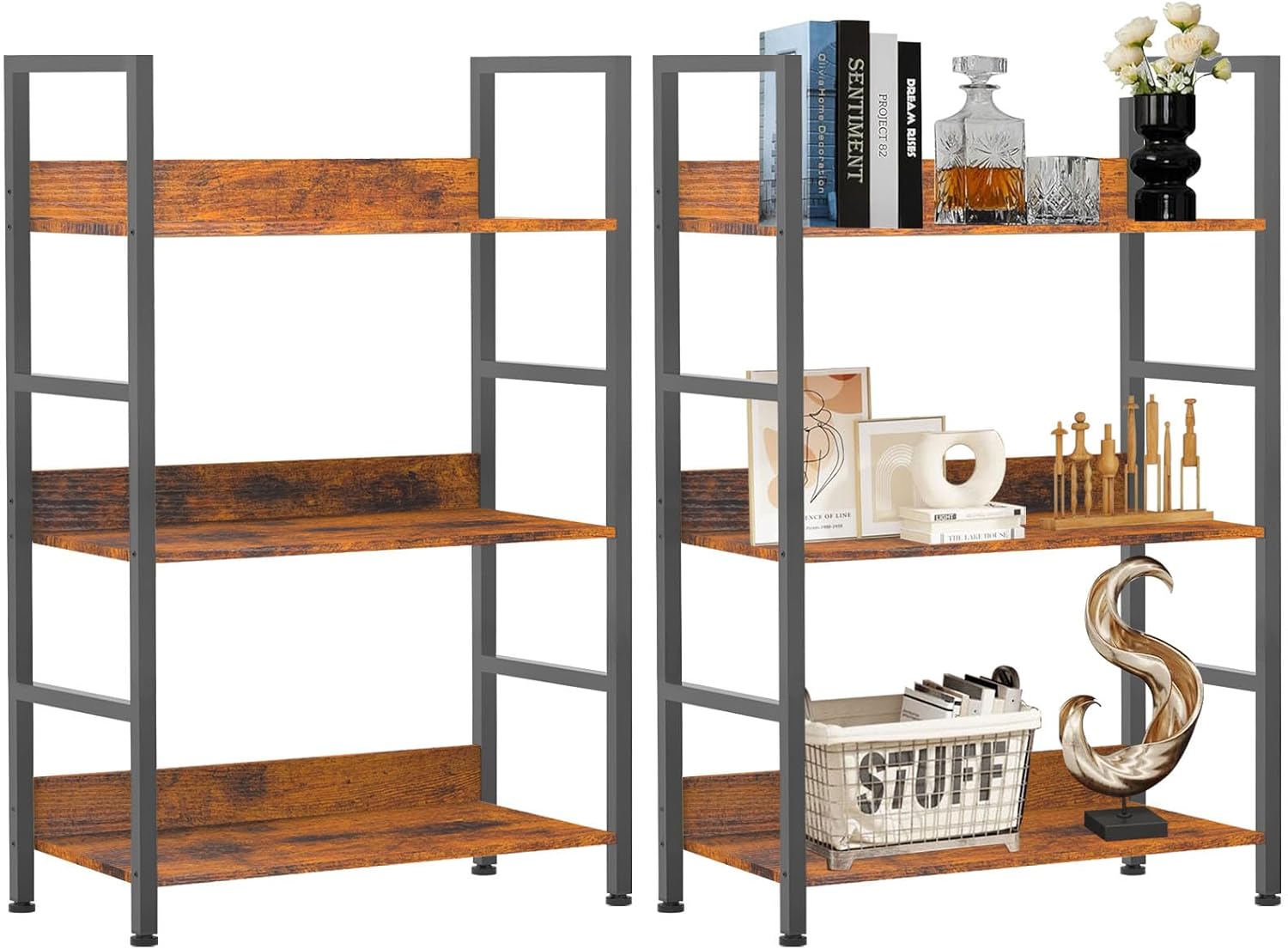 [DSDCDJ] 棚 ラック 3段 オープンシェルフ 幅60×奥行30×高さ100cm 収納ラック キッチンラック おしゃれ 本棚 木目調 耐久 組立簡単 高耐荷重 リビングルームキッチンベッドル 4,958円