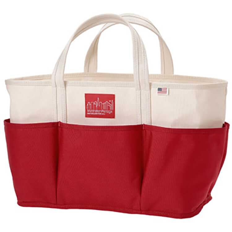 ピクニック アウティング トートバッグ M ナチュラル×レッド W42/29.5×H21×D15cm #MP1383DUCK-1030