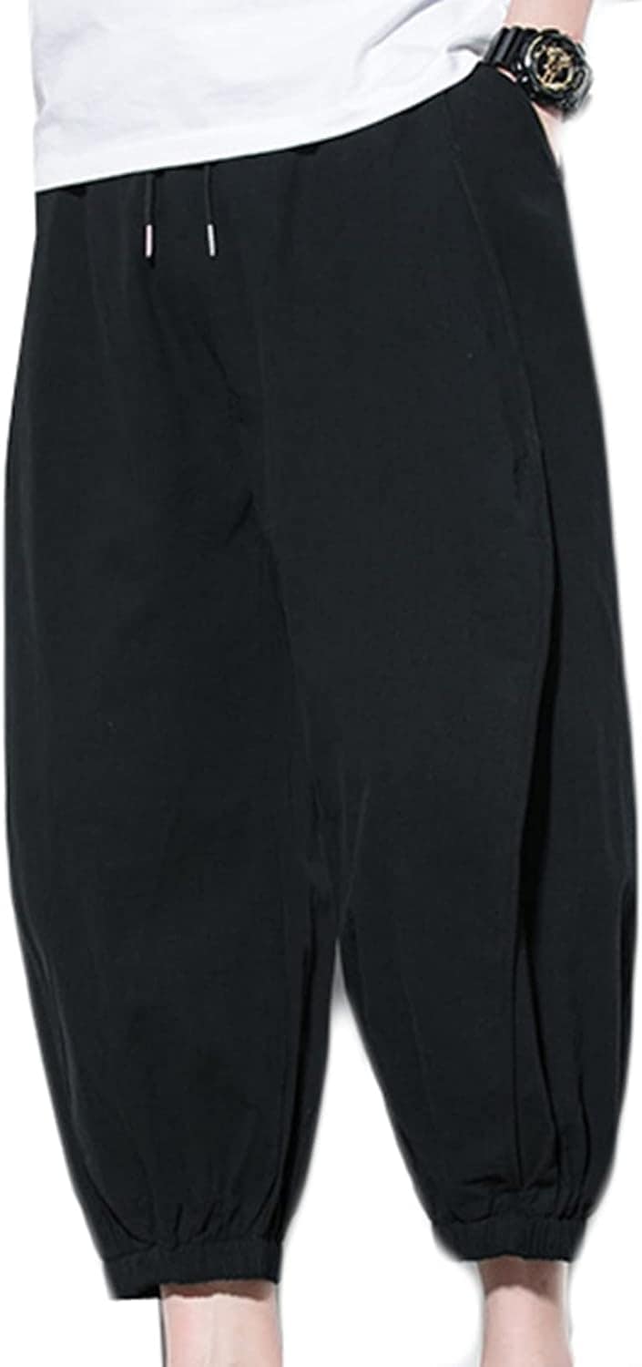 ロングパンツ リネン パンツ メンズ アラジンパンツ アンクル丈 無地 シンプル ワイド 体型カバー バギー 長ズボン 夏 春 秋 ユニセックス 着痩せ エスニック 綿麻