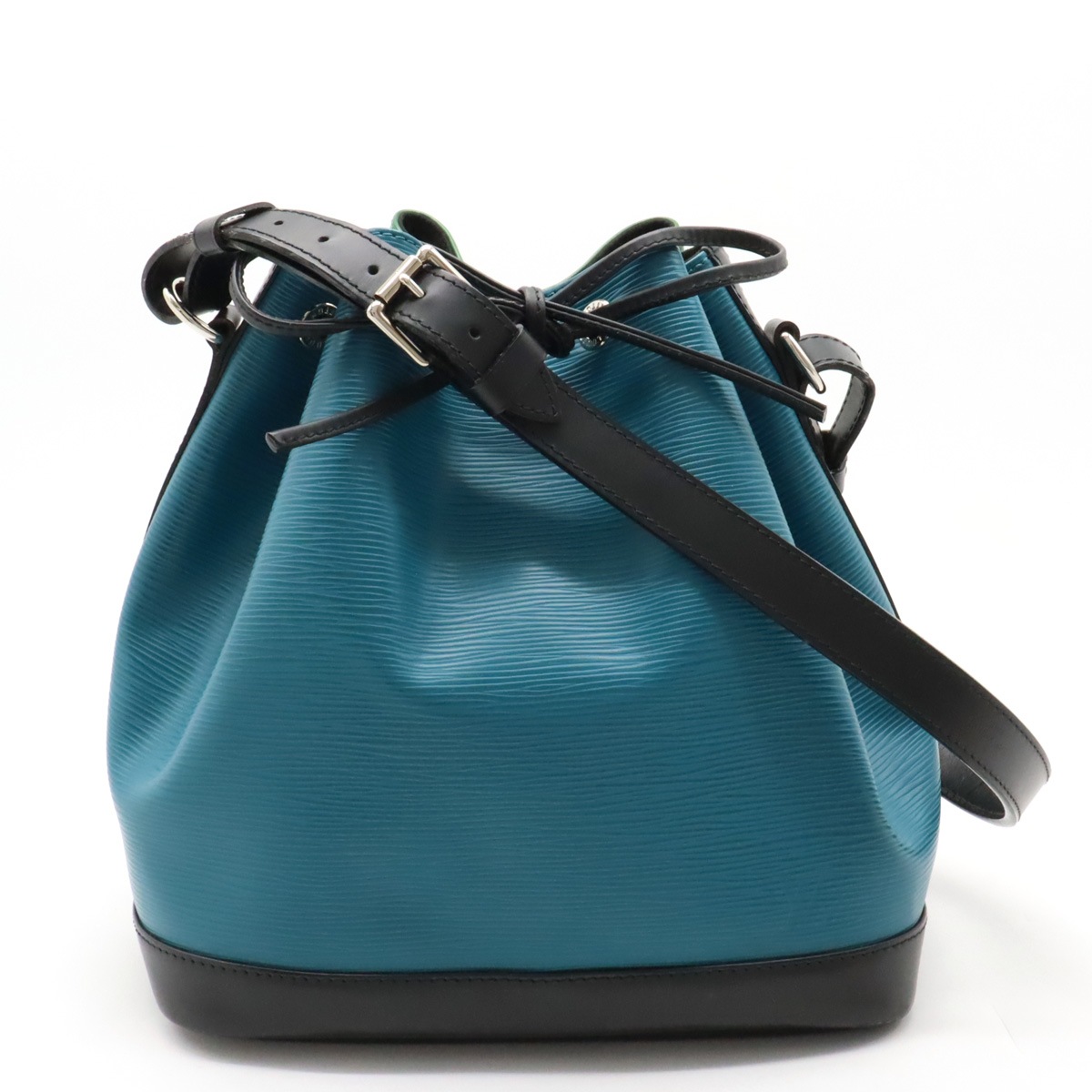 エピ トリコロール プチノエ ショルダーバッグ 巾着型 レザー グリーン ピーコックブルー ブラック M40880