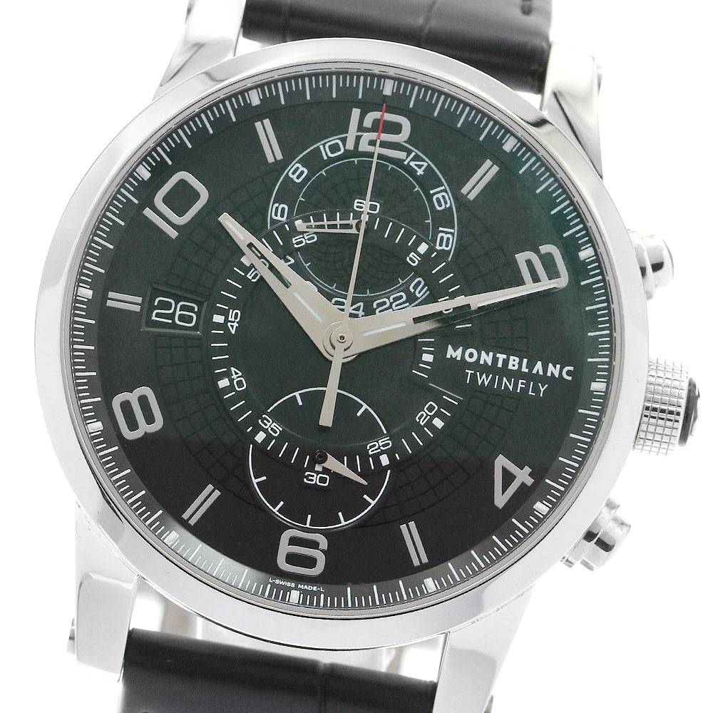 モンブラン MONTBLANC 7175 タイムウォーカー ツインフライ デイト クロノグラフ 自動巻き メンズ 極美品 _899332【中古】 146,150円
