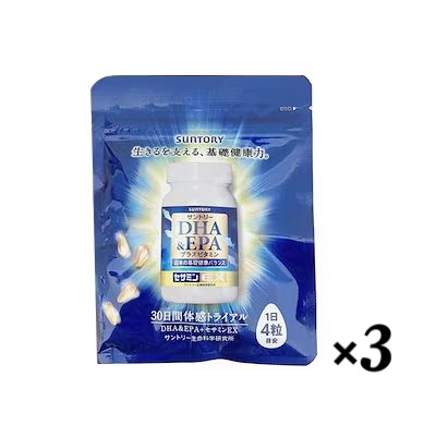 サントリー DHA&EPA＋セサミンEX オメガ3脂肪酸 DHA EPA サプリ 120粒入/約30日分3個セット