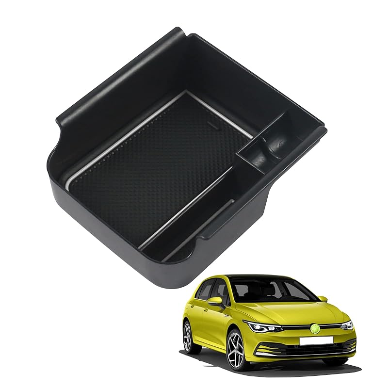 HUAHAO 新型 フォルクスワーゲン ゴルフ 8代目 コンソールボックス センターコンソール コンソールトレイ ゴルフ8専用 ゴルフ8代目アクセサリー 小物入れ ABS素材 車 収納ボックス ガタガ