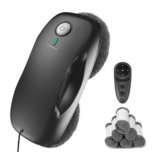 TOSIMA(トシマ) W2 窓拭きロボット 3800PA 自動 窓掃除 ロボット 窓用 窓ふき ロボット リモコン付き 窓ガラス掃除機 スマート ガラスクリーナー AI搭載/落下防止/水拭き 屋内/