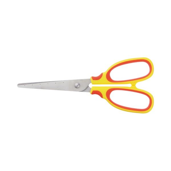 (まとめ) TANOSEE はさみ 刃先先丸 刃渡り65mm イエロー 1セット（10本） (×5セット)