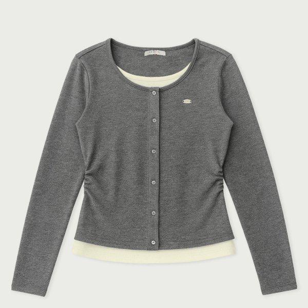 女性用ホエールレイヤードボタンカーディガン 10540-131-826-12T-SH