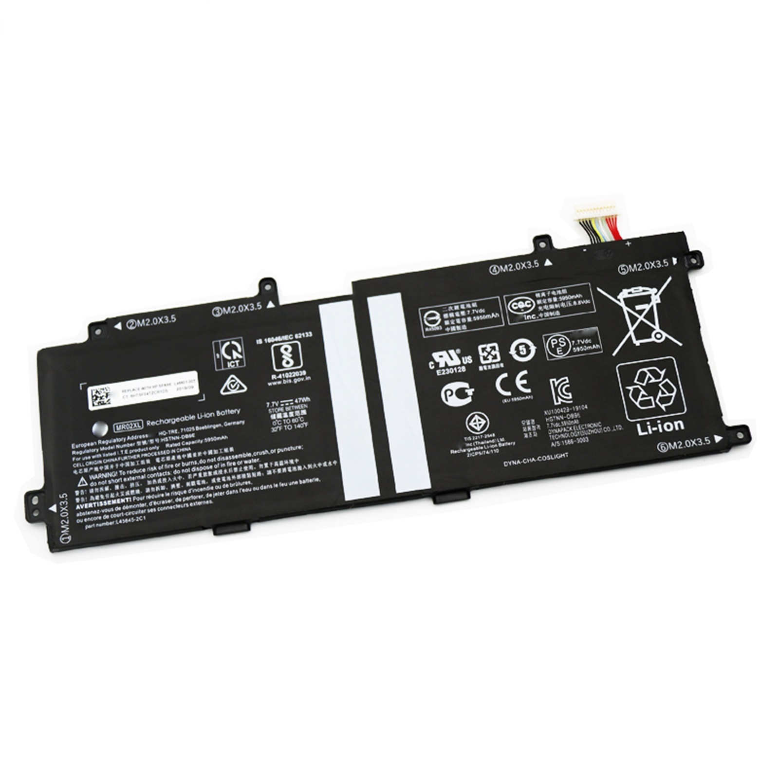 MC02XL バッテリー MR02XL電池・HPノートパソコン互換 47Wh/5950mAh Elite x2 G4 HSTNN-DB9E L46601-005 MR02X 交換用のバッテリー dc9