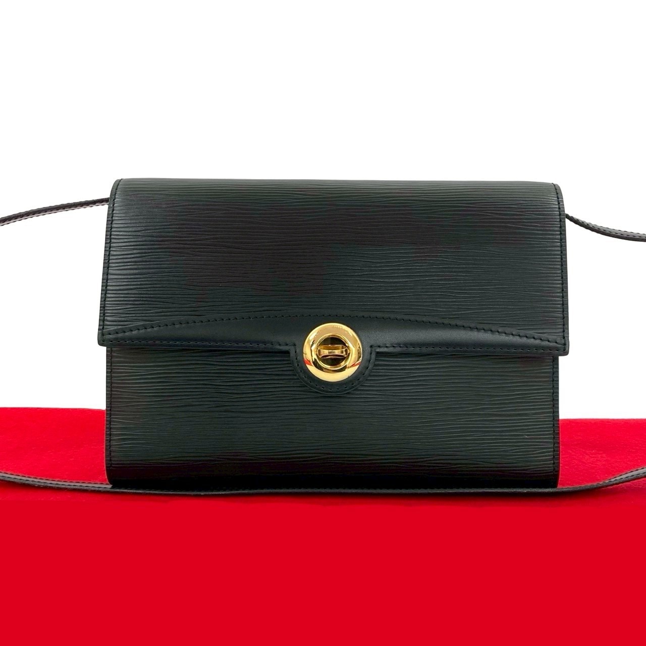 ヴィンテージ ポシェット アルシュ エピショルダーバッグ レザー ブラック 417-5