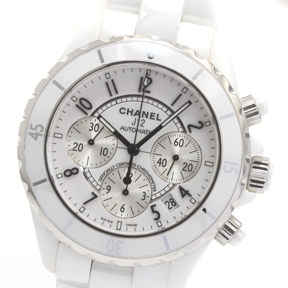シャネル CHANEL H1007 J12 デイト クロノグラフ 自動巻き メンズ 良品 保証書付き_874548【中古】