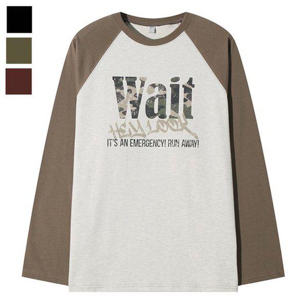 メンズウェイトカモラグラン長袖Tシャツ AC-TSA-Q083-ブラウン