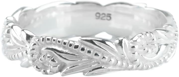 ハワイアン ジュエリー リング シルバー 925 指輪 プルメリア シンプル メンズ レディース スターリングシルバー 7号( シルバー)