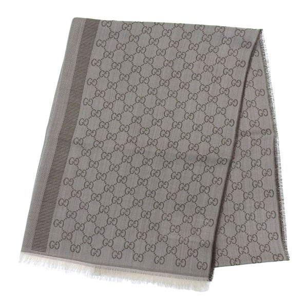 グッチ マフラー レディース アウトレット ストール スカーフ ウール シルク ブラウン GGWEBLONG 2823903G7041578 GUCCI