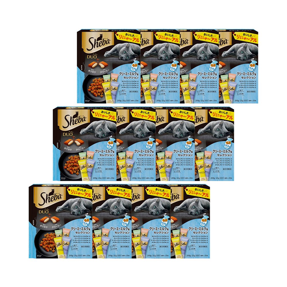 キャットフード　デュオ　クリーミーミルク味セレクション　２００ｇ（２０ｇX１０袋）X１２個　お一人様１点限り　ＣＲＣ35―15―76―20―00