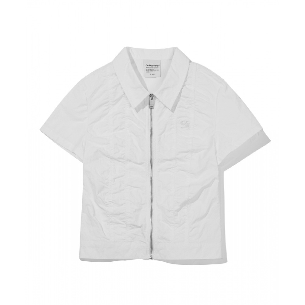 CODEGRAPHY (ウィメンズ) シャーリングポイント 合成繊維 半袖シャツ_ホワイト