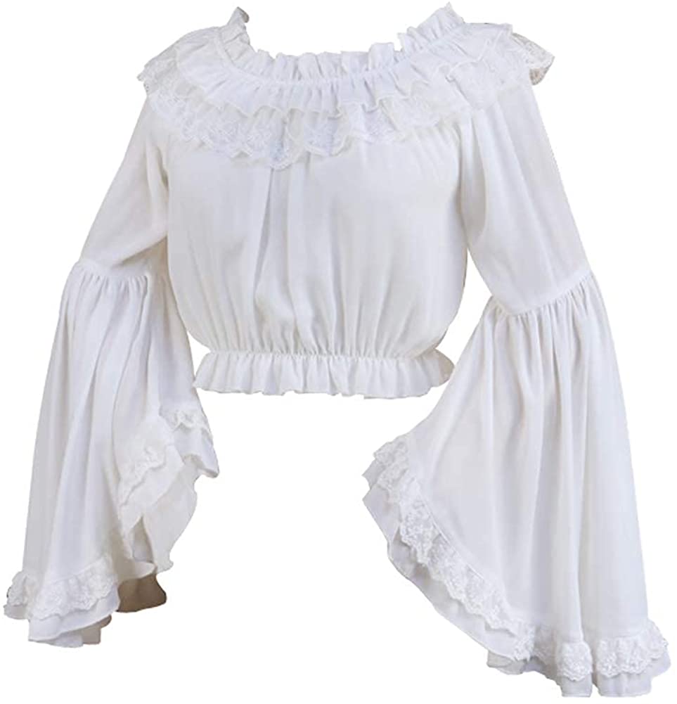 ブラウス ゴスロリ レディース ロリータ ワンピースのインナー シャツ シフォン 長袖 姫袖 姫系