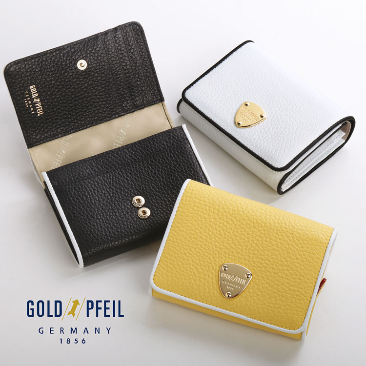 [GOLDPFEIL]牛革レザーバイカラー折財布