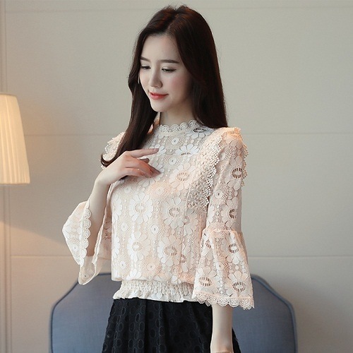 2030.フレアスリーブレーストップス(アプリコット)