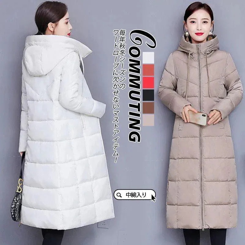ベンチコート レディース ダウンコート 中綿入り 中綿コート コート アウター ロングコート ロング丈 暖かい 男女兼用 フード付き スポーツ観戦 部活 防寒30%までに制限