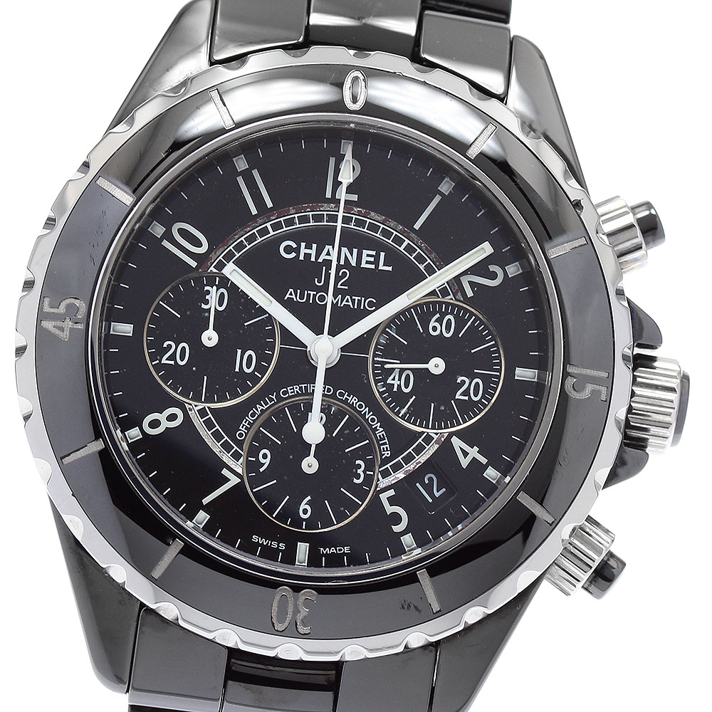 シャネル CHANEL H0940 J12 41MM 黒セラミック クロノグラフ 自動巻き メンズ _891557【中古】